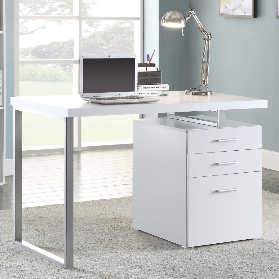 Brennan 47-inch 3-drawer Office Computer Desk White | White | 800325