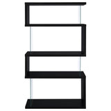 Emelle 63-inch 4-shelf Glass Panel Bookshelf Black | King | Black | 800340