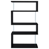 Emelle 63-inch 4-shelf Glass Panel Bookshelf Black | King | Black | 800340