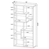 Theo 71-inch 6-shelf Bookshelf Weathered Grey | Grey | Weathered Grey | 800510