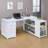 Yvette 60-inch 3-drawer L-Shape Computer Desk White | Full | White | 800516