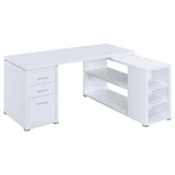 Yvette 60-inch 3-drawer L-Shape Computer Desk White | Full | White | 800516