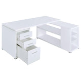 Yvette 60-inch 3-drawer L-Shape Computer Desk White | Full | White | 800516
