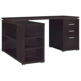 Yvette 60-inch 3-drawer L-Shape Computer Desk Cappuccino | Full | Brown | Cappuccino | 800517