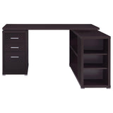 Yvette 60-inch 3-drawer L-Shape Computer Desk Cappuccino | Full | Brown | Cappuccino | 800517
