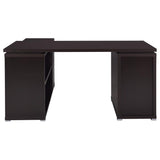Yvette 60-inch 3-drawer L-Shape Computer Desk Cappuccino | Full | Brown | Cappuccino | 800517