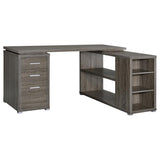 Yvette 60-inch 3-drawer L-Shape Computer Desk Weathered Grey | Full | Grey | Weathered Grey | 800518