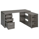 Yvette 60-inch 3-drawer L-Shape Computer Desk Weathered Grey | Full | Grey | Weathered Grey | 800518