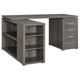 Yvette 60-inch 3-drawer L-Shape Computer Desk Weathered Grey | Full | Grey | Weathered Grey | 800518