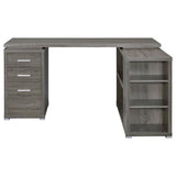 Yvette 60-inch 3-drawer L-Shape Computer Desk Weathered Grey | Full | Grey | Weathered Grey | 800518