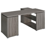 Yvette 60-inch 3-drawer L-Shape Computer Desk Weathered Grey | Full | Grey | Weathered Grey | 800518