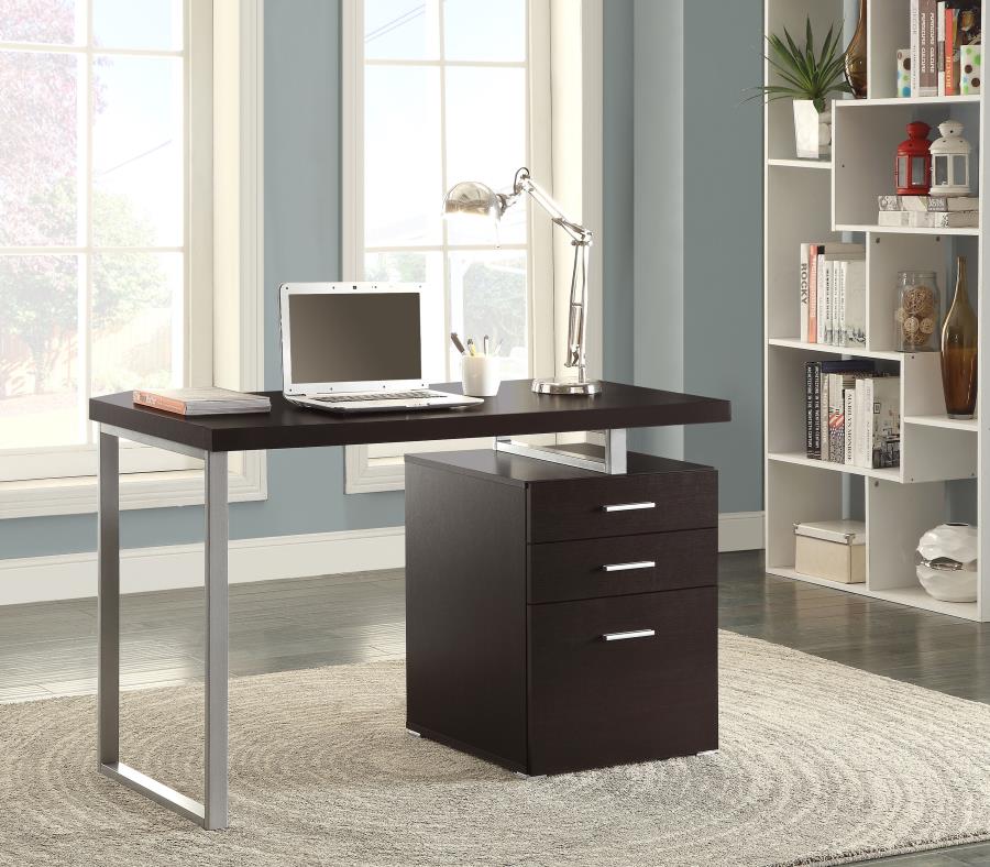 Brennan 47-inch 3-drawer Office Computer Desk Cappuccino | Brown | Cappuccino | 800519
