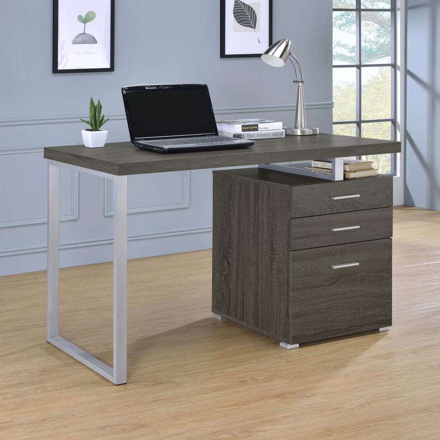 Brennan 47-inch 3-drawer Office Computer Desk Weathered Grey | Grey | Weathered Grey | 800520
