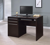 Halston 47-inch 2-drawer Office Desk with Cabinet Cappuccino | Brown | Cappuccino | 800702