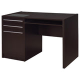 Halston 47-inch 2-drawer Office Desk with Cabinet Cappuccino | Brown | Cappuccino | 800702