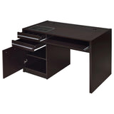 Halston 47-inch 2-drawer Office Desk with Cabinet Cappuccino | Brown | Cappuccino | 800702