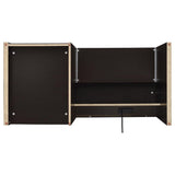Halston 47-inch 2-drawer Office Desk with Cabinet Cappuccino | Brown | Cappuccino | 800702