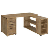 Yvette 60-inch 3-drawer L-Shape Computer Desk Mango | Full | Brown | Mango | 800786