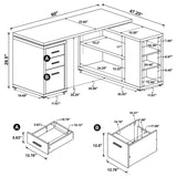 Yvette 60-inch 3-drawer L-Shape Computer Desk Mango | Full | Brown | Mango | 800786