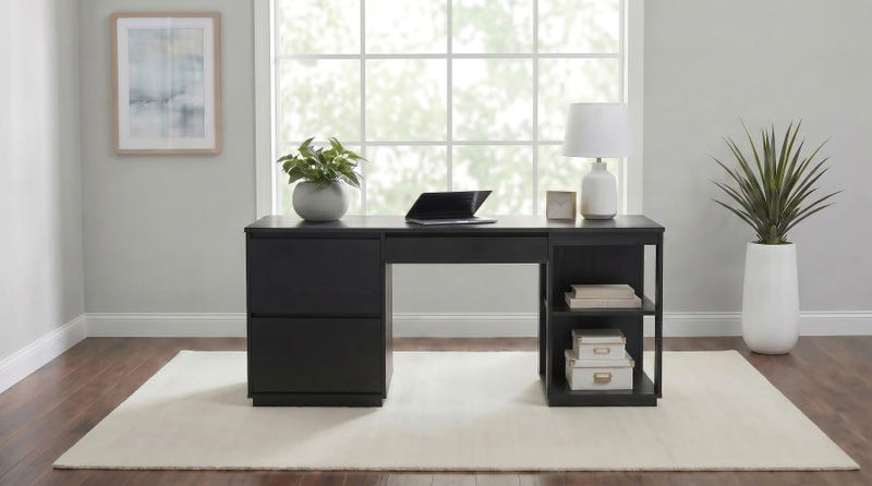Harkes 75-inch 3-drawer Computer Desk with Adjustable Shelf Light Elm