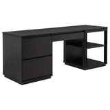 Harkes 75-inch 3-drawer Computer Desk with Adjustable Shelf Coffee Bean | Black | Coffee Bean | 800798