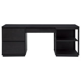 Harkes 75-inch 3-drawer Computer Desk with Adjustable Shelf Coffee Bean | Black | Coffee Bean | 800798