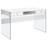 Dobrev 48-inch 2-drawer Writing Desk White High Gloss | King | White | White High Gloss | 800829