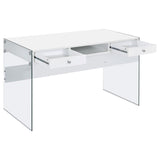 Dobrev 48-inch 2-drawer Writing Desk White High Gloss | King | White | White High Gloss | 800829