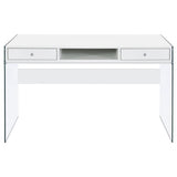 Dobrev 48-inch 2-drawer Writing Desk White High Gloss | King | White | White High Gloss | 800829