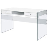 Dobrev 48-inch 2-drawer Writing Desk White High Gloss | King | White | White High Gloss | 800829