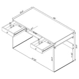 Dobrev 48-inch 2-drawer Writing Desk White High Gloss | King | White | White High Gloss | 800829