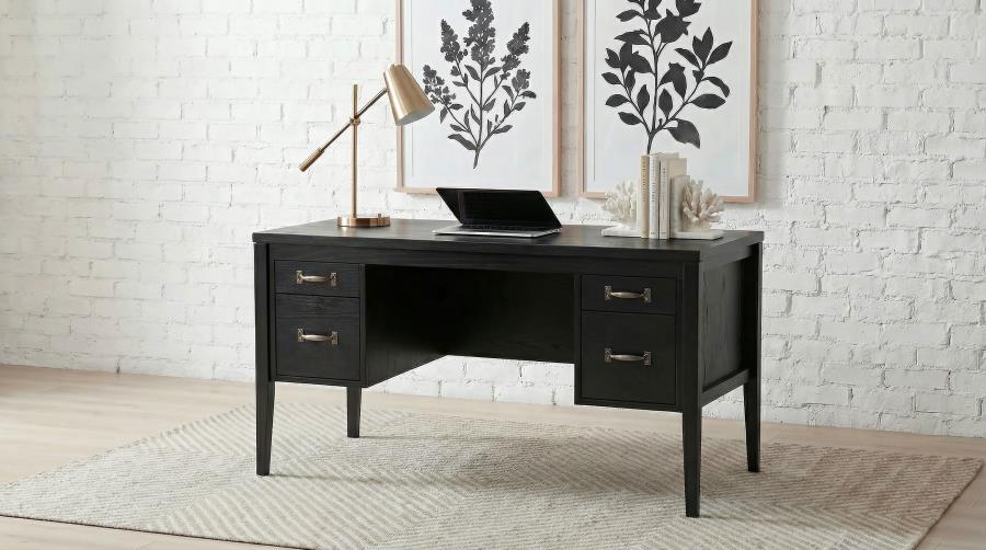 Graham 54-inch 4-drawer Double Pedestal Lift Top Computer Desk Black | Black | 800866