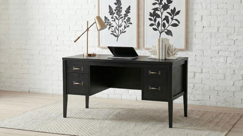 Graham 54-inch 4-drawer Double Pedestal Lift Top Computer Desk Black