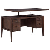 Graham 54-inch 4-drawer Double Pedestal Lift Top Computer Desk Chocolate | Brown | Walnut Brown | 800867