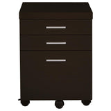 Skylar L-Shape Desk with Mobile File Cabinet Cappuccino | Brown | Cappuccino | 800891-S4