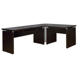 Skylar 83-inch L-Shaped Office Computer Desk Cappuccino | King | Brown | Cappuccino | 800891L