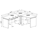 Skylar 83-inch L-Shaped Office Computer Desk Cappuccino | King | Brown | Cappuccino | 800891L