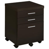 Skylar 3-drawer Home Office Mobile File Cabinet Cappuccino | Brown | Cappuccino | 800894
