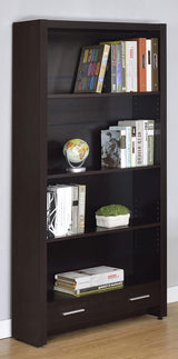 Skylar 71-inch 5-shelf Bookcase with Drawer Cappuccino | Brown | Cappuccino | 800905
