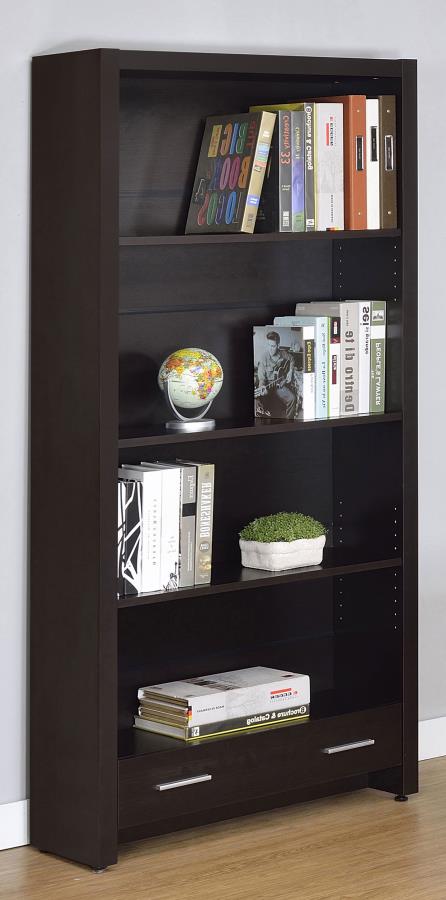 Skylar 71-inch 5-shelf Bookcase with Drawer Cappuccino | Brown | Cappuccino | 800905