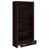 Skylar 71-inch 5-shelf Bookcase with Drawer Cappuccino | Brown | Cappuccino | 800905