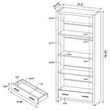 Skylar 71-inch 5-shelf Bookcase with Drawer Cappuccino | Brown | Cappuccino | 800905