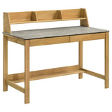 Besler 47-inch SmartTop Writing Desk with Shelf Cement and Natural | Grey | Cement / Natural | 801075