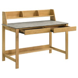 Besler 47-inch SmartTop Writing Desk with Shelf Cement and Natural | Grey | Cement / Natural | 801075