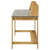 Besler 47-inch SmartTop Writing Desk with Shelf Cement and Natural | Grey | Cement / Natural | 801075