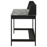 Besler 47-inch SmartTop Writing Desk with Shelf Grey Stone and Black | Grey | Grey Stone / Black | 801076