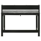 Besler 47-inch SmartTop Writing Desk with Shelf Grey Stone and Black