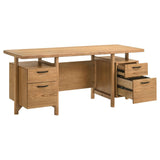 Roldan 69-inch 4-drawer Computer Desk with File Drawer Light Ash | Full | Brown | Light Ash | 801115