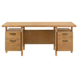 Roldan 69-inch 4-drawer Computer Desk with File Drawer Light Ash