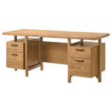 Roldan 69-inch 4-drawer Computer Desk with File Drawer Light Ash | Full | Brown | Light Ash | 801115